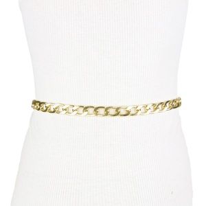 BCBG Brown Gold Color Faux Leather Belt
